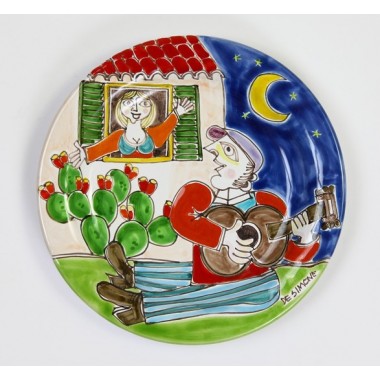 Piatto Tondo realizzato a mano serenata DS 18 cm PT18DS-11 Piatto Tondo realizzato a mano serenata DS 18 cm PT18DS-11